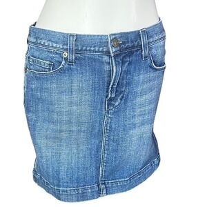 Seven For All Mankind Denim Skirt Blue Size 27 A Line Mini Jean Skirt